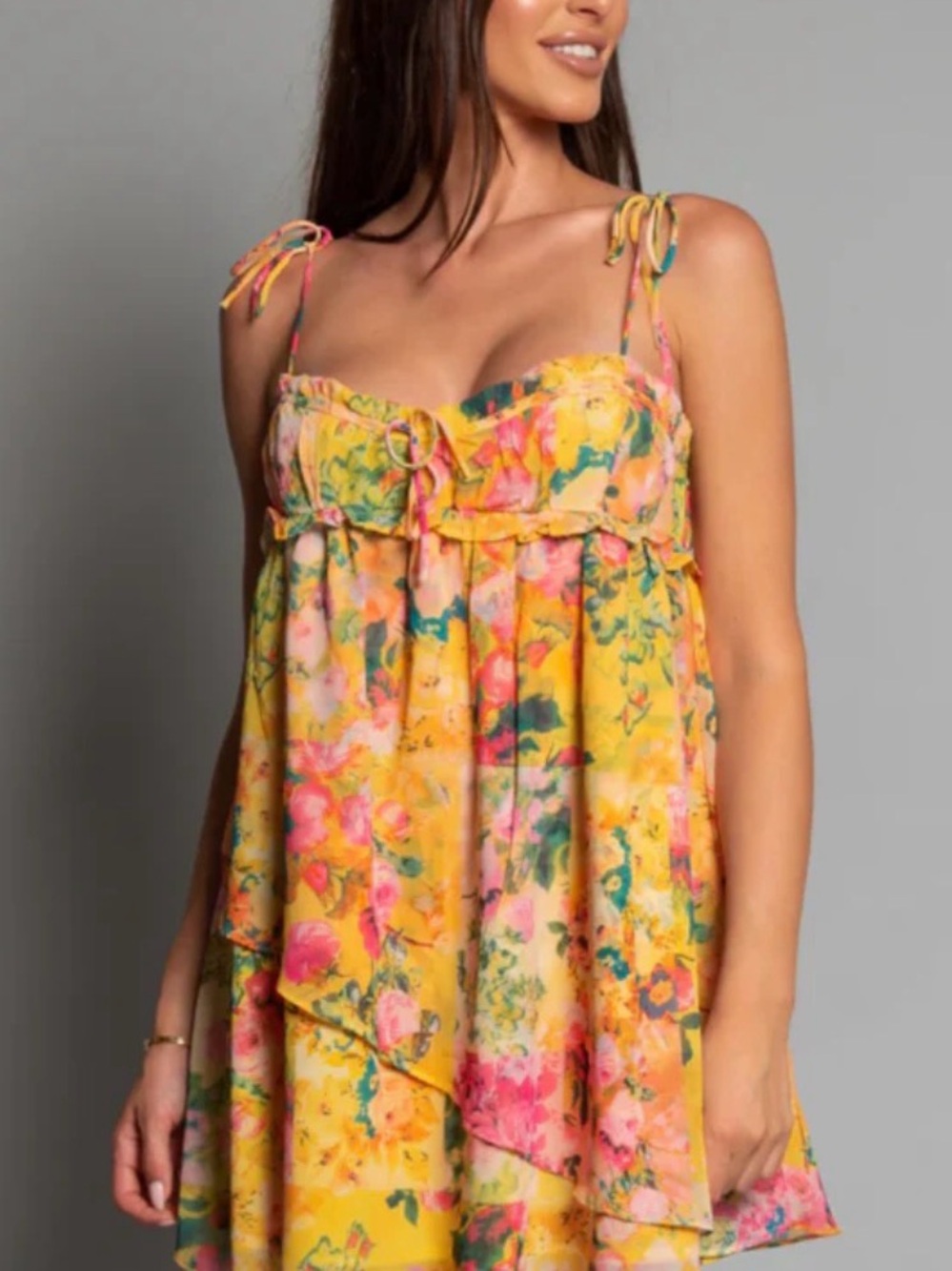 Madison Floral Mini Dress nwt bust 32.5 - Picture 5 of 6